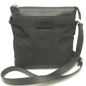 GUCCI GG Nylon 510339 Shoulder Bag, x Leather, Black, Outlet, Women's, 254219